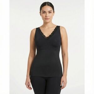 SPANX Black Lace Trimmed Tank Top Sz 2X